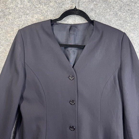 Vintage Marks & Spencer St. Michael 100% Wool Blazer Jacket Dark Navy US 12 - Picture 2 of 14